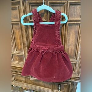 Cat & Jack Maroon Corduroy Girls Overall Dress